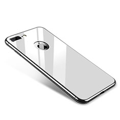 Funda Bumper Lujo Marco de Aluminio Espejo Carcasa para Apple iPhone 7 Plus Blanco
