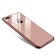 Funda Bumper Lujo Marco de Aluminio Espejo Carcasa para Apple iPhone 7 Plus Oro Rosa