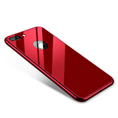 Funda Bumper Lujo Marco de Aluminio Espejo Carcasa para Apple iPhone 7 Plus Rojo
