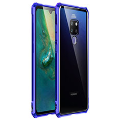 Funda Bumper Lujo Marco de Aluminio Espejo Carcasa para Huawei Mate 20 Azul