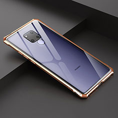 Funda Bumper Lujo Marco de Aluminio Espejo Carcasa para Huawei Mate 20 X Oro