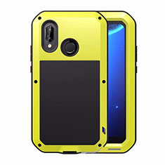 Funda Bumper Lujo Marco de Aluminio Espejo Carcasa para Huawei Nova 3e Amarillo