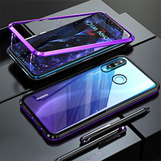 Funda Bumper Lujo Marco de Aluminio Espejo Carcasa para Huawei P30 Lite New Edition Morado