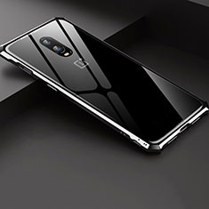 Funda Bumper Lujo Marco de Aluminio Espejo Carcasa para OnePlus 6T Plata