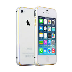 Funda Bumper Lujo Marco de Aluminio para Apple iPhone 4S Plata