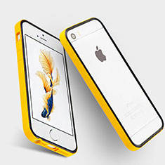 Funda Bumper Lujo Marco de Aluminio para Apple iPhone 5 Amarillo