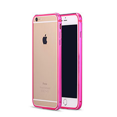 Funda Bumper Lujo Marco de Aluminio para Apple iPhone 6 Plus Rosa Roja