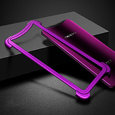 Funda Bumper Lujo Marco de Aluminio para Oppo Find X Super Flash Edition Morado