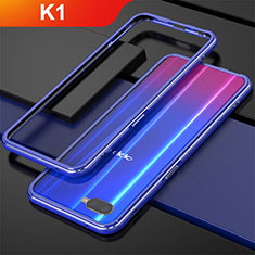 Funda Bumper Lujo Marco de Aluminio para Oppo K1 Azul