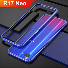 Funda Bumper Lujo Marco de Aluminio para Oppo R17 Neo Azul