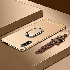 Funda Bumper Lujo Marco de Metal y Plastico Carcasa con Anillo de dedo Soporte A01 para Huawei P Smart Z (2019) Oro