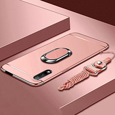 Funda Bumper Lujo Marco de Metal y Plastico Carcasa con Anillo de dedo Soporte A01 para Huawei P Smart Z (2019) Oro Rosa