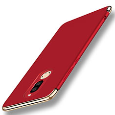 Funda Bumper Lujo Marco de Metal y Plastico Carcasa con Anillo de dedo Soporte A01 para Huawei Rhone Rojo