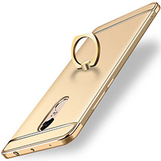 Funda Bumper Lujo Marco de Metal y Plastico Carcasa con Anillo de dedo Soporte A01 para Xiaomi Redmi Note 4 Oro