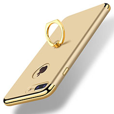 Funda Bumper Lujo Marco de Metal y Plastico Carcasa con Anillo de dedo Soporte A07 para Apple iPhone 7 Plus Oro