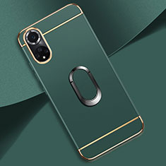 Funda Bumper Lujo Marco de Metal y Plastico Carcasa con Anillo de dedo Soporte para Huawei Honor 50 5G Verde Noche