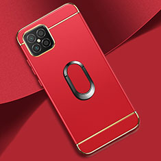 Funda Bumper Lujo Marco de Metal y Plastico Carcasa con Anillo de dedo Soporte para Huawei Nova 8 SE 4G Rojo