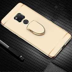 Funda Bumper Lujo Marco de Metal y Plastico Carcasa con Anillo de dedo Soporte T01 para Huawei Mate 20 X 5G Oro