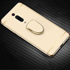 Funda Bumper Lujo Marco de Metal y Plastico Carcasa con Anillo de dedo Soporte T01 para Xiaomi Redmi K20 Pro Oro