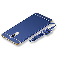 Funda Bumper Lujo Marco de Metal y Plastico Carcasa con Lanyard para Huawei Rhone Azul