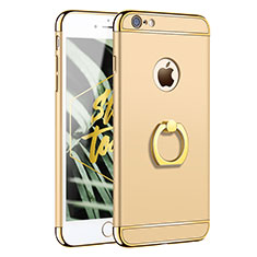 Funda Bumper Lujo Marco de Metal y Plastico con Anillo de dedo Soporte A01 para Apple iPhone 6 Oro