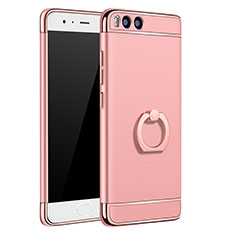 Funda Bumper Lujo Marco de Metal y Plastico con Anillo de dedo Soporte A02 para Xiaomi Mi 6 Oro Rosa