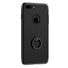 Funda Bumper Lujo Marco de Metal y Plastico con Anillo de dedo Soporte para Apple iPhone 8 Plus Negro