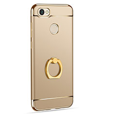 Funda Bumper Lujo Marco de Metal y Plastico con Anillo de dedo Soporte para Xiaomi Redmi Note 5A Prime Oro