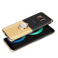 Funda Bumper Lujo Marco de Metal y Plastico con Magnetico Anillo de dedo Soporte para Samsung Galaxy S8 Plus Oro