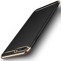 Funda Bumper Lujo Marco de Metal y Plastico F01 para Apple iPhone 7 Plus Negro