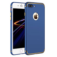 Funda Bumper Lujo Marco de Metal y Plastico F02 para Apple iPhone 7 Plus Azul