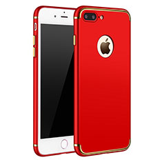 Funda Bumper Lujo Marco de Metal y Plastico F02 para Apple iPhone 7 Plus Rojo