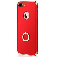 Funda Bumper Lujo Marco de Metal y Plastico F04 para Apple iPhone 7 Plus Rojo