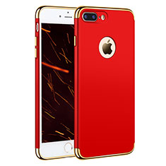 Funda Bumper Lujo Marco de Metal y Plastico F05 para Apple iPhone 7 Plus Rojo