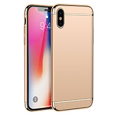 Funda Bumper Lujo Marco de Metal y Plastico M01 para Apple iPhone Xs Oro