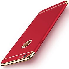 Funda Bumper Lujo Marco de Metal y Plastico para Apple iPhone 6S Rojo