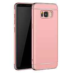 Funda Bumper Lujo Marco de Metal y Plastico para Samsung Galaxy S8 Oro Rosa