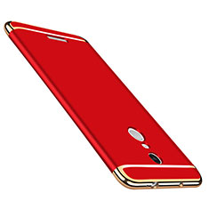 Funda Bumper Lujo Marco de Metal y Plastico para Xiaomi Redmi Note 3 Rojo