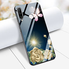 Funda Bumper Silicona Espejo Flores Carcasa M01 para Huawei P30 Lite XL Azul