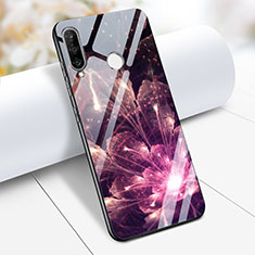 Funda Bumper Silicona Espejo Flores Carcasa para Huawei Nova 4e Morado