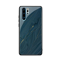 Funda Bumper Silicona Espejo Patron de Moda Carcasa K01 para Huawei P30 Pro New Edition Azul