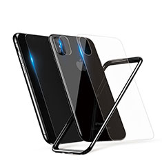 Funda Bumper Silicona Gel con Protector de Pantalla para Apple iPhone Xs Negro