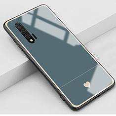 Funda Bumper Silicona Gel Espejo Amor Corazon Love Carcasa para Huawei Nova 6 Gris