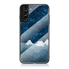 Funda Bumper Silicona Gel Espejo Estrellado Carcasa para Samsung Galaxy S21 Plus 5G Azul