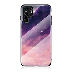 Funda Bumper Silicona Gel Espejo Estrellado Carcasa para Samsung Galaxy S23 Ultra 5G Morado