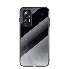 Funda Bumper Silicona Gel Espejo Estrellado Carcasa para Xiaomi Mi 12 5G Negro