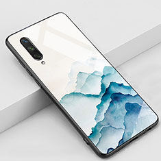 Funda Bumper Silicona Gel Espejo Flores Carcasa K02 para Xiaomi Mi A3 Blanco