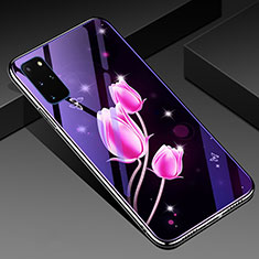 Funda Bumper Silicona Gel Espejo Flores Carcasa M01 para Samsung Galaxy S20 Plus Rosa