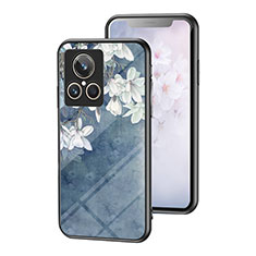 Funda Bumper Silicona Gel Espejo Flores Carcasa para Realme GT2 Master Explorer Azul