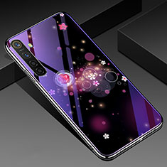 Funda Bumper Silicona Gel Espejo Flores Carcasa para Realme X2 Morado